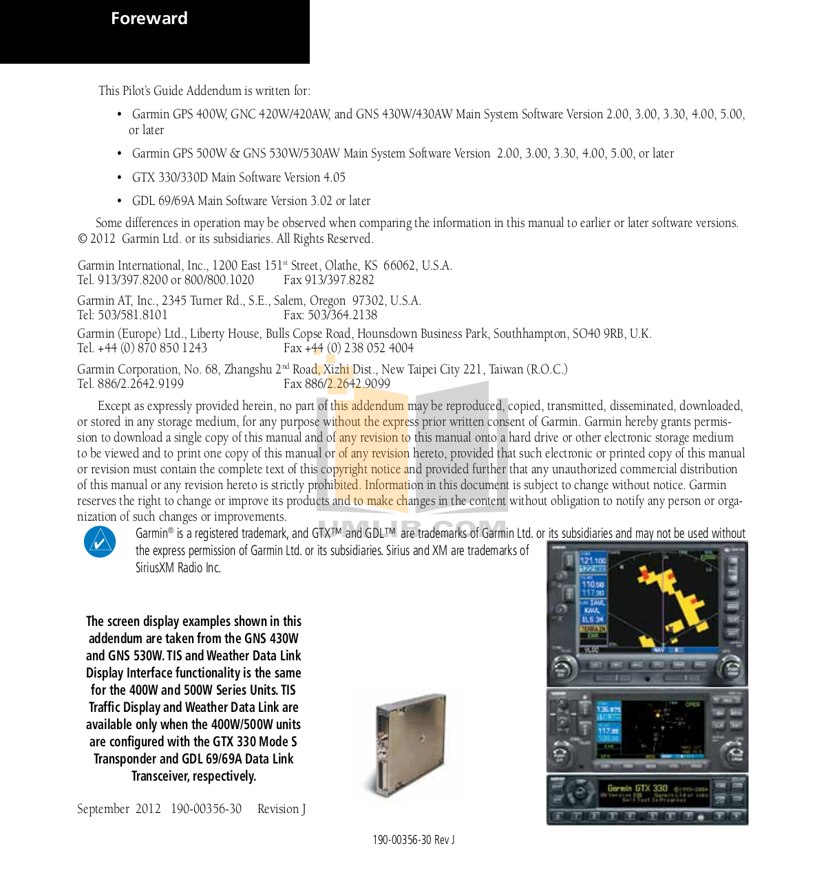PDF manual for Garmin GPS GNS 430